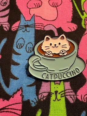 ✨Bundle 2 for $12 or 3 for $15 enamel pins✨-Catpuccino Enamel Pin
